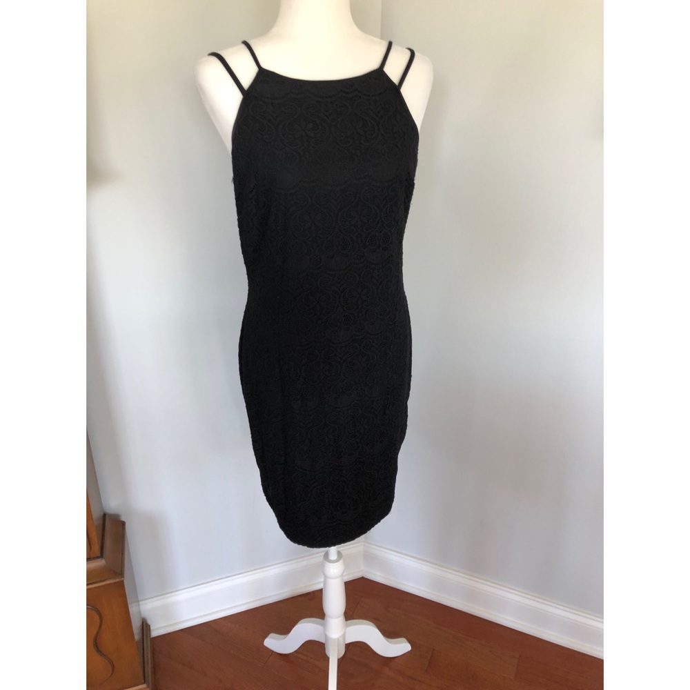 Guess Black Lace Body-Con Dress